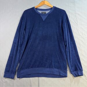 Goodlife Sweatshirt Mens Large Blue Terry Cloth Pullover Crewneck Soft Made USA